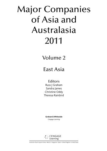 Major Companies of Asia and Australasia 2011 - dataresources