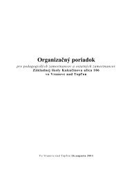 Organizačný poriadok pre pedagogických ... - kukucinka.eu