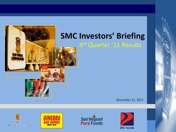 2011 3rd Quarter Results - San Miguel Corporation