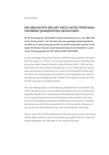 DIE GESCHICHTE DES ART DECO HOTEL MONTANA: WÃHREND ...