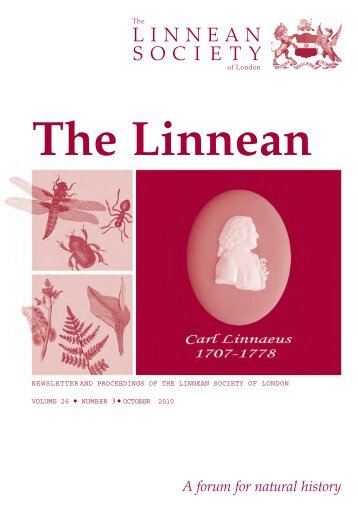 Vol 26, no 3, October - The Linnean Society of London