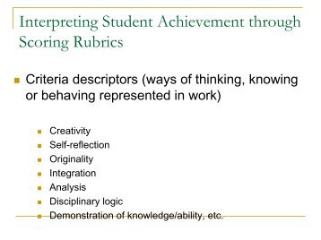 Developing Scoring Rubrics