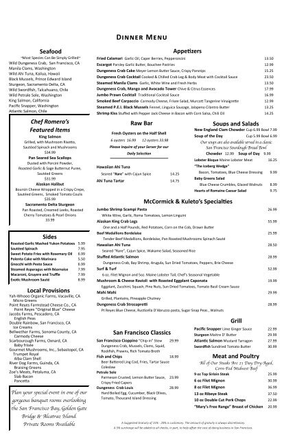 Main Menu WITH PRICE CHANGES McCormick Schmick s