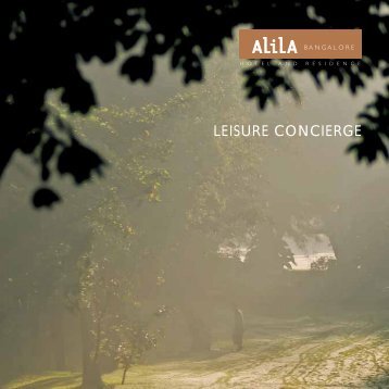 LEISURE CONCIERGE - Alila Hotels and Resorts