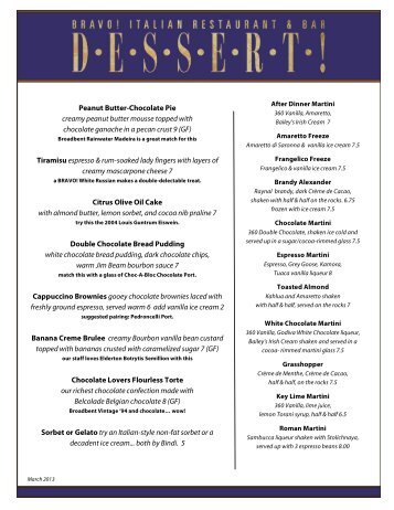 Dessert Menu (PDF) - Bravo!