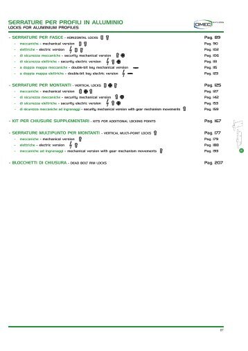 SERRATuRE pER pROfILI IN ALLumINIO - OMEC