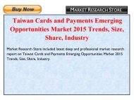 Taiwan Cards and Payments Emerging Opportunities Market 2015 Trends, Size, Share, Industry