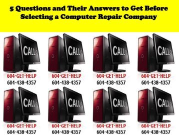 5 Questions and Their Answers to Get Before Selecting a Computer Repair Company