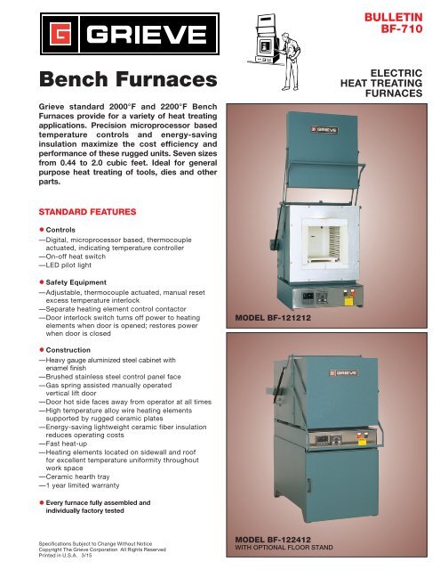 Bench Furnaces Grieve Corporation