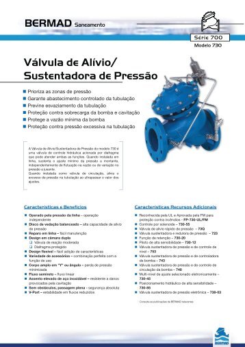 VÃ¡lvula de AlÃ­vio/ Sustentadora de PressÃ£o - Bermad