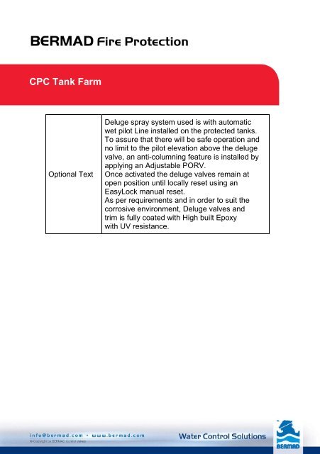 CPC Tank Farm - Bermad