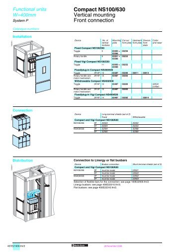 Compact NS100/630 Vertical mounting Front connection