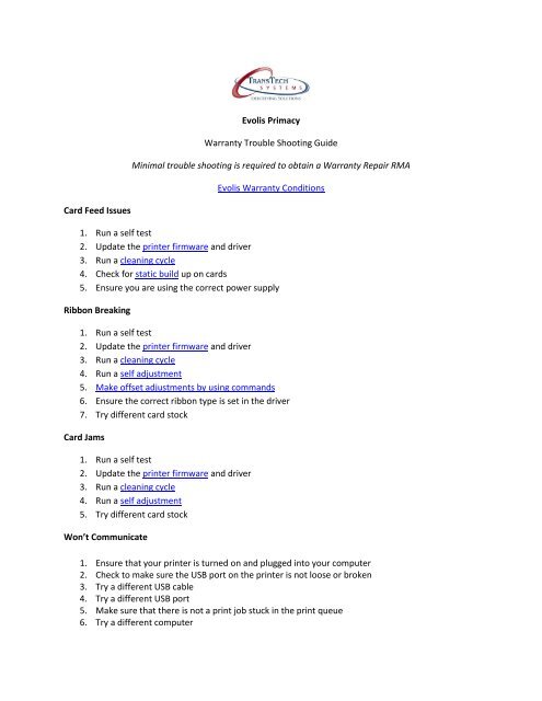 Evolis Primacy Id Card Printer Manual