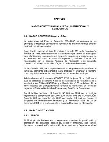 CAPITULO I MARCO CONSTITUCIONAL Y LEGAL ... - Barbosa