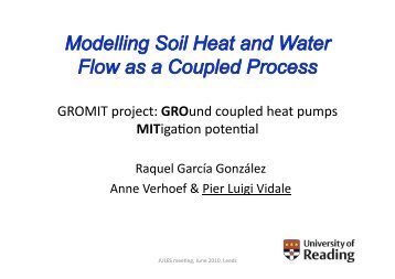 Modelling soil heat and water flow as a coupled process - JULES