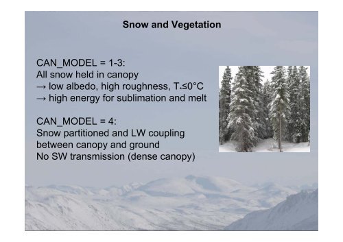 JULES Snow Module Development Richard Essery, Martin Best ...