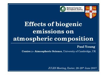 Effects of biogenic emissions on atmospheric composition - JULES
