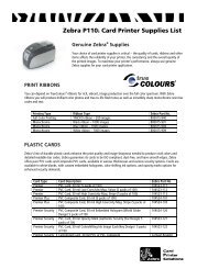 Zebra P110i Card Printer Supplies List - Zebra Printer
