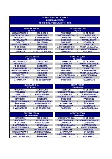 Fixture PD 2013-2014 - Nuestrofutbol.cl