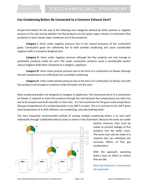 Can Condensing Boilers Be Connected To A Common Exhaust Vent