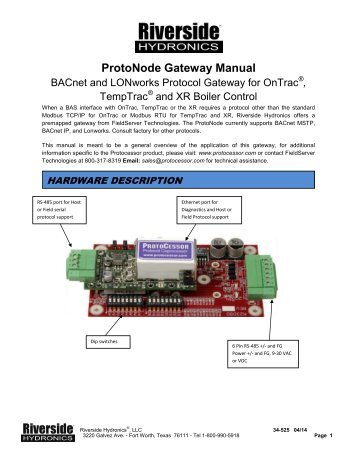 Gateway installation manual - Riverside Hydronics