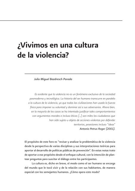 Foro interdisciplinario. Orígenes de la violencia en México - CONAVIM