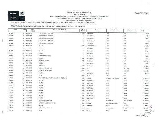 inventario bienes muebles - CONAVIM