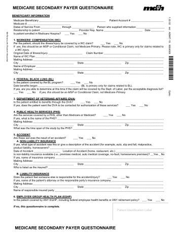 Medicare Msp Questionnaire Printable Medicare Msp Questionnaire Printable