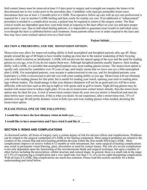 lasik informed consent - initial - Braverman Eye Center