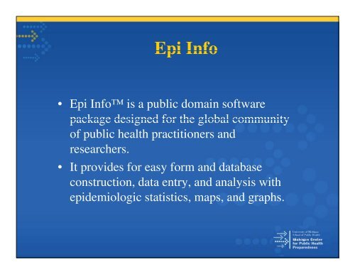 Introduction to Epi Info - Office of Public Health Practice