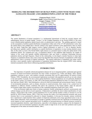 modeling the distribution of human population with night-time ...