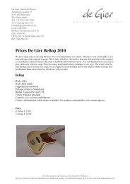 Prices De Gier BeBop 2010 - De Gier Guitars & Basses
