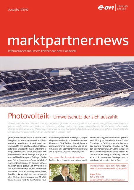 Photovoltaik– Umweltschutz der sich auszahlt - E.ON Thüringer ...