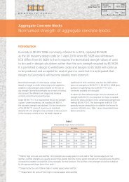 Normalised strength of aggregate concrete blocks