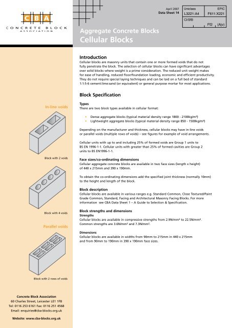 Cellular Blocks - Concrete Block Association
