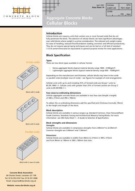 Cellular Blocks Concrete Block Association