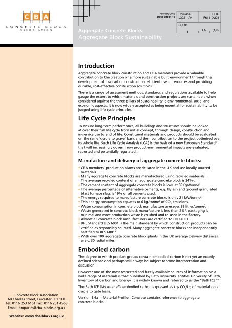 Introduction Life Cycle Principles Embodied carbon - Concrete Block ...