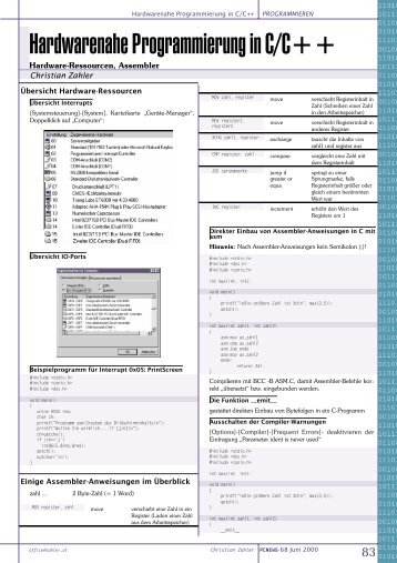 Hardwarenahe Programmierung in C/C++ - PCNews