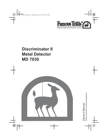 Discriminator II Metal Detector MD 7030 - Famous Trails