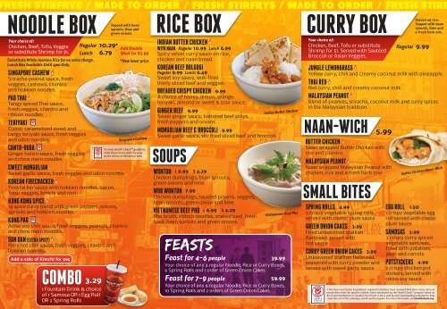 2012 Wok Box Regina Menu with Prices