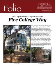 Folio - Department of English - College of Charleston