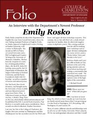 Emily Rosko - Department of English - College of Charleston
