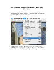 How to Prepare your Movie for Streaming Media Using Quicktime