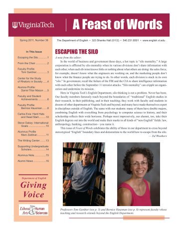 A Feast of Words - Spring 2011 - Department of English - Virginia Tech