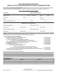 NJ Athletic Pre-Participation Physical Examination Form
