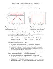 PHOTOVOLTAIC TECHNOLOGIES (ET4377): INSTRUCTION 2 ...