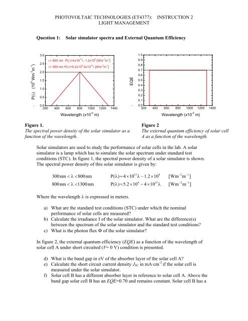 PHOTOVOLTAIC TECHNOLOGIES (ET4377): INSTRUCTION 2 ...