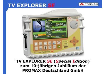 TV EXPLORER SE Serie - Promax Deutschland
