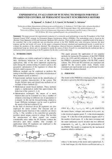 experimental evaluation of pi tuning techniques for field oriented ...