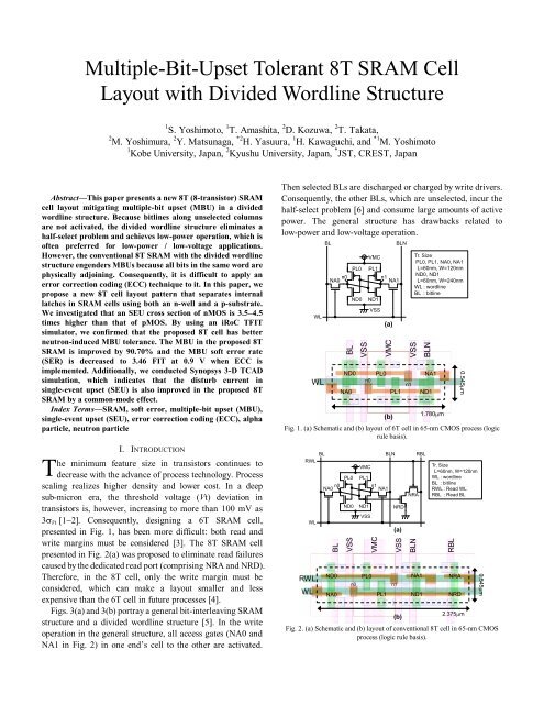 Multiple-Bit-Upset Tolerant 8T SRAM Cell Layout with Divided ...